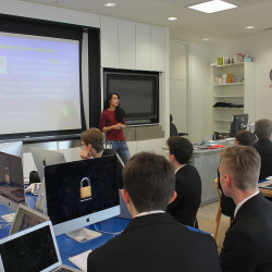 Notley at the Education Centre finding out about Rachel s workjpg