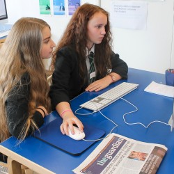 Notley at the Education Centre finishing stories