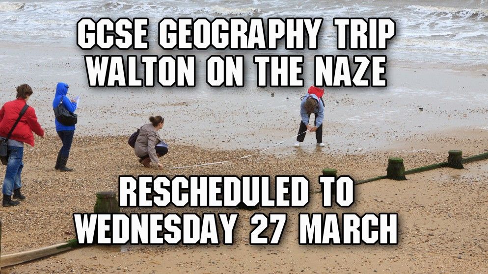 Walton-on-the-Naze Trip: Rescheduled to 27 March
